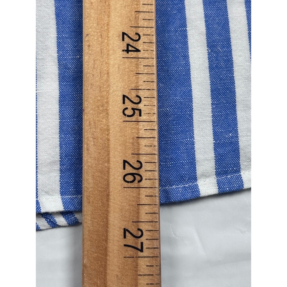 Madewell Courier Popover Shirt XL Blue White Stripe Linen Blend Button Back Top - Picture 7 of 10
